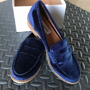 Steve Madden Royal Blue Velvet Loafers